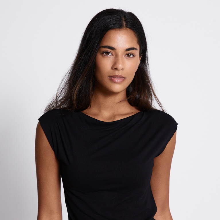 Soft feel top "Livia" Black
